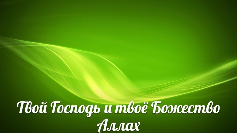 Твой Господь и твое Божество-Аллах